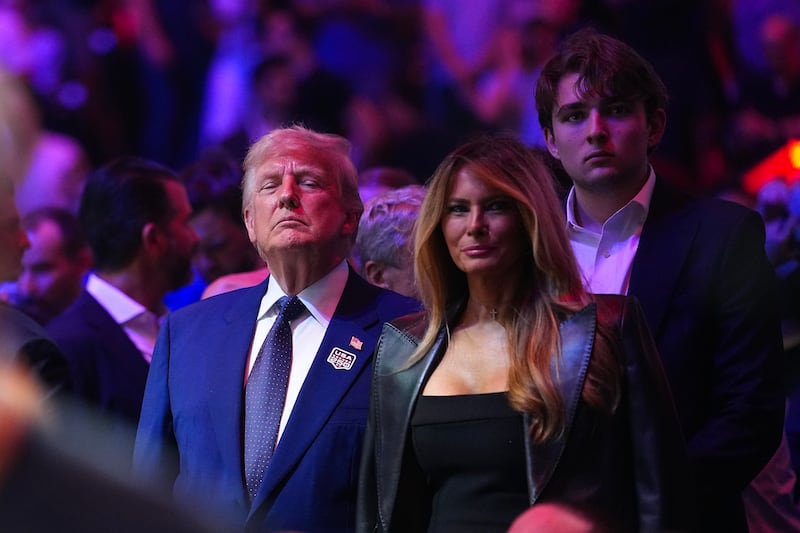 Donald, Melania and Barron Trump