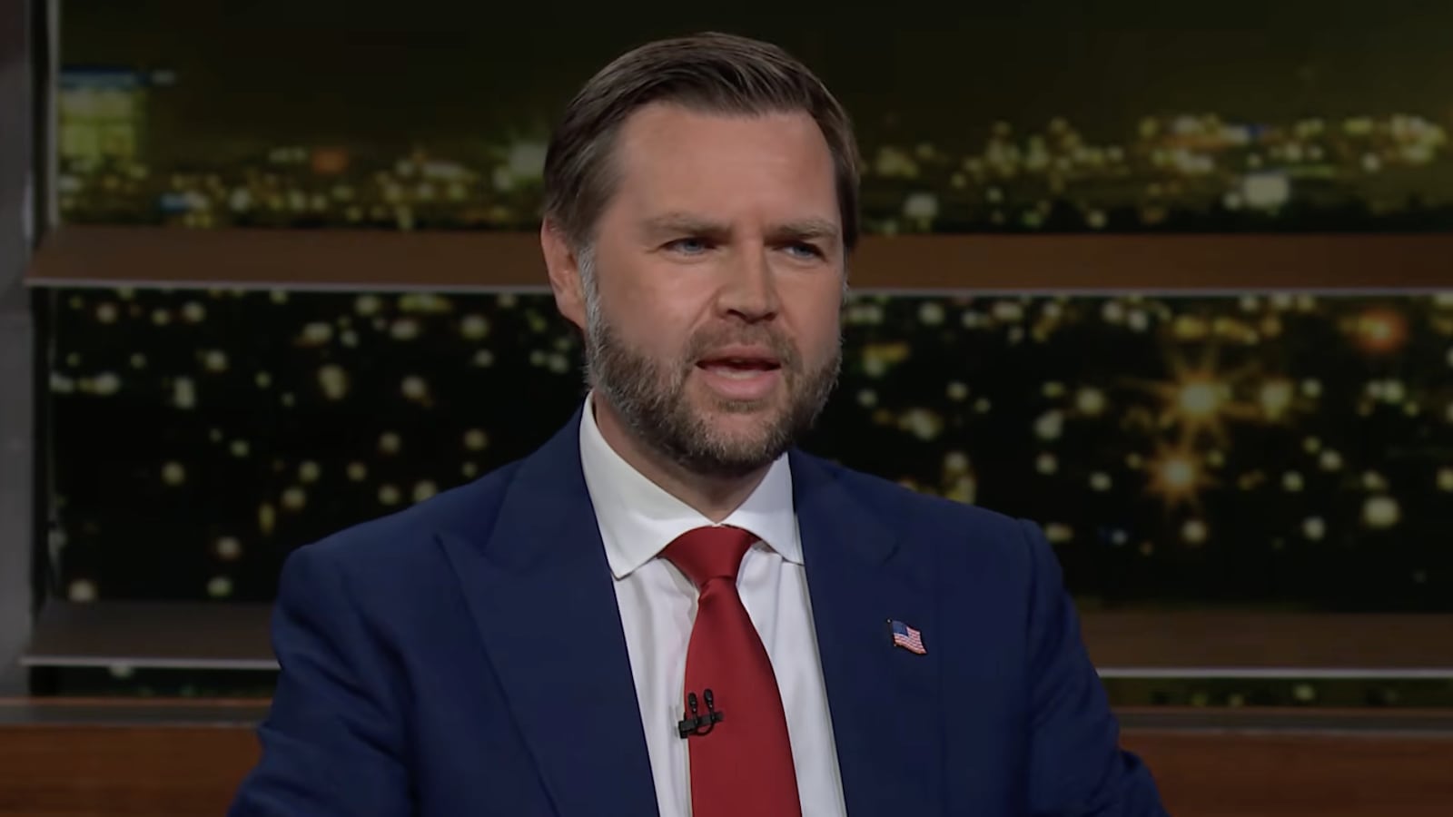 JD Vance on the set of Real Time with Bill Maher
