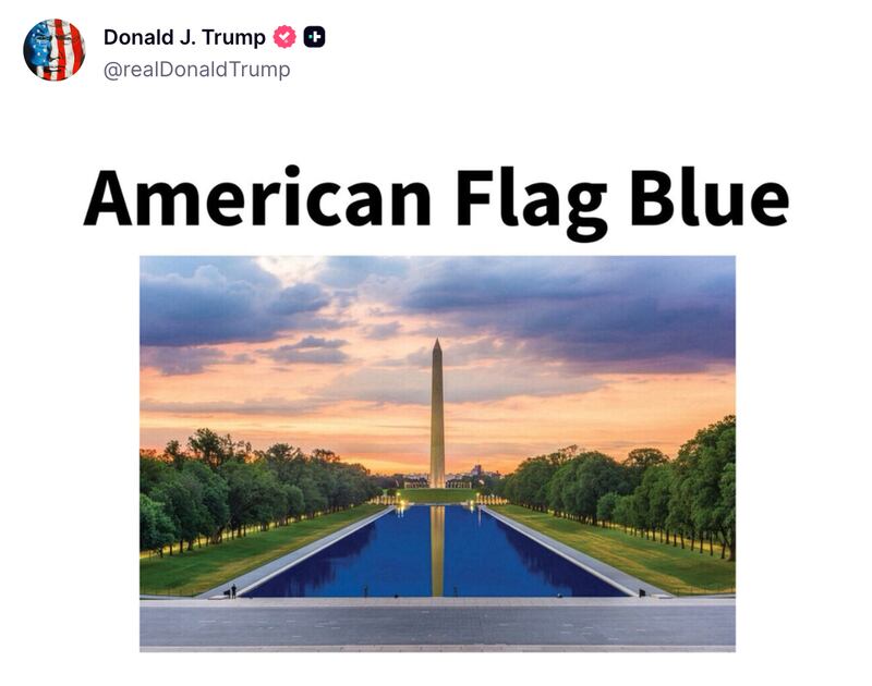 Donald Trump Truth Social post about the Lincoln Memorial pool