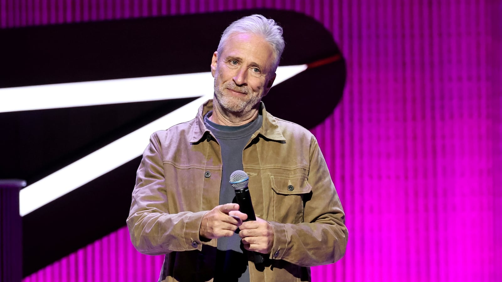 Jon Stewart performs during the 18th Annual Stand Up For Heroes Benefit Presented By Bob Woodruff Foundation And New York Comedy Festival at David Geffen Hall on November 11, 2024 in New York City.