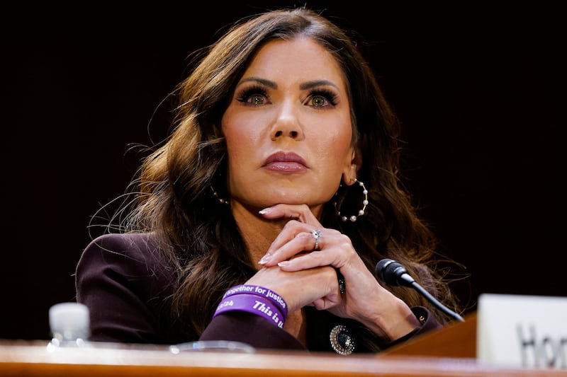 U.S. Homeland Security Secretary Kristi Noem testifies before a Senate Judiciary Committee hearing on "Oversight of the Department of Homeland Security," 2026