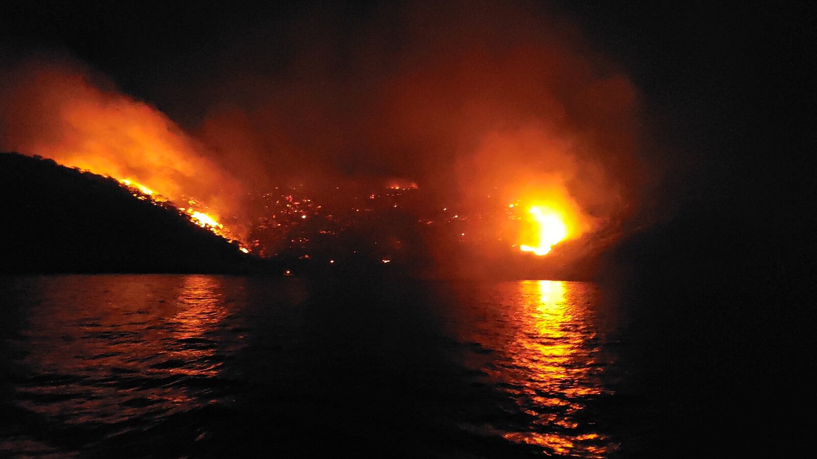 A general view of a forest fire on the island of Hydra, Greece June 21, 2024.