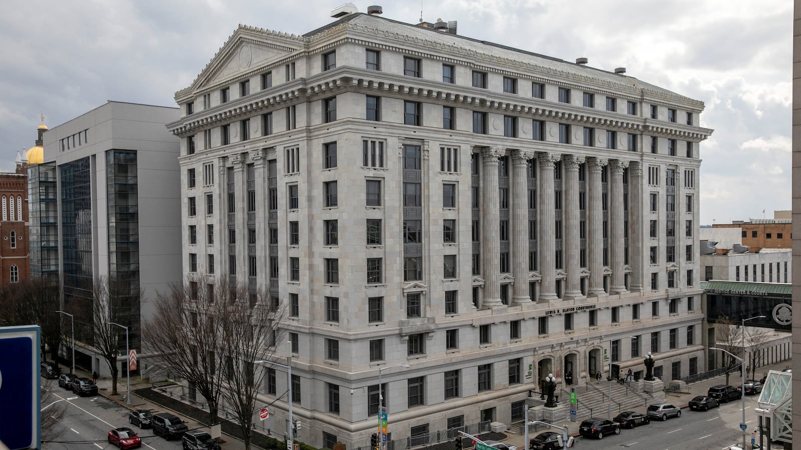Barricades have gone up around Fulton County courthouse in Atlanta ahead of an expected indictment of Donald Trump