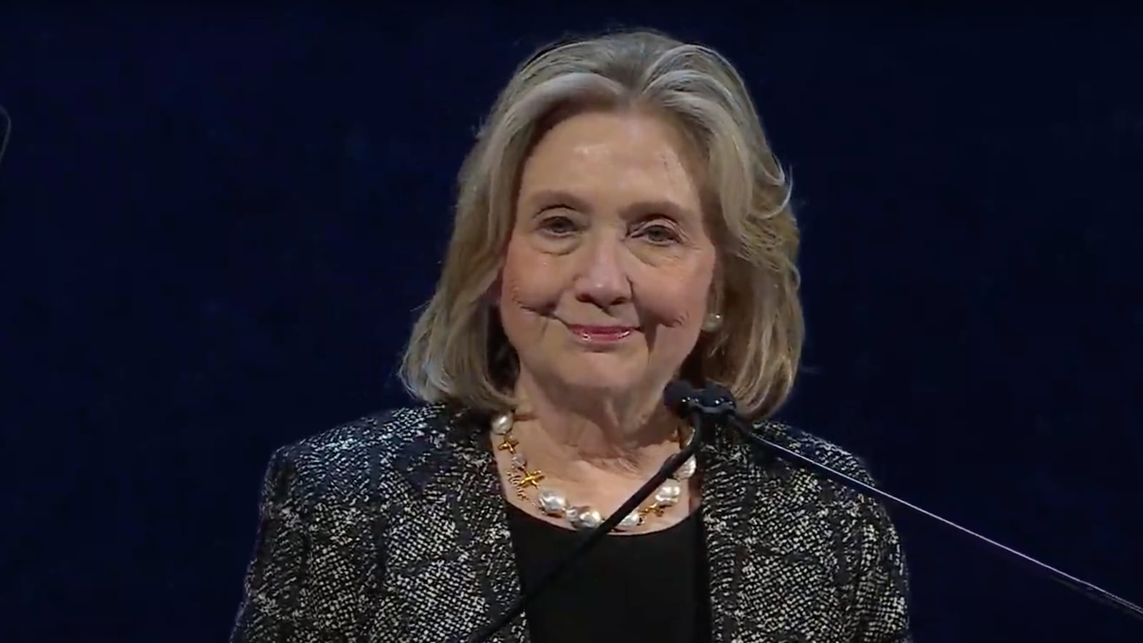 Hillary Clinton makes a joke about Donald Trump’s conviction while presenting an award in Washington, D.C.