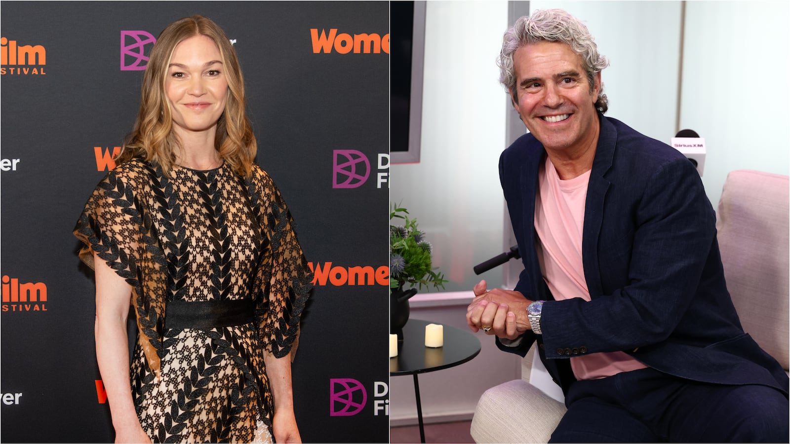 Julia Stiles and Andy Cohen.