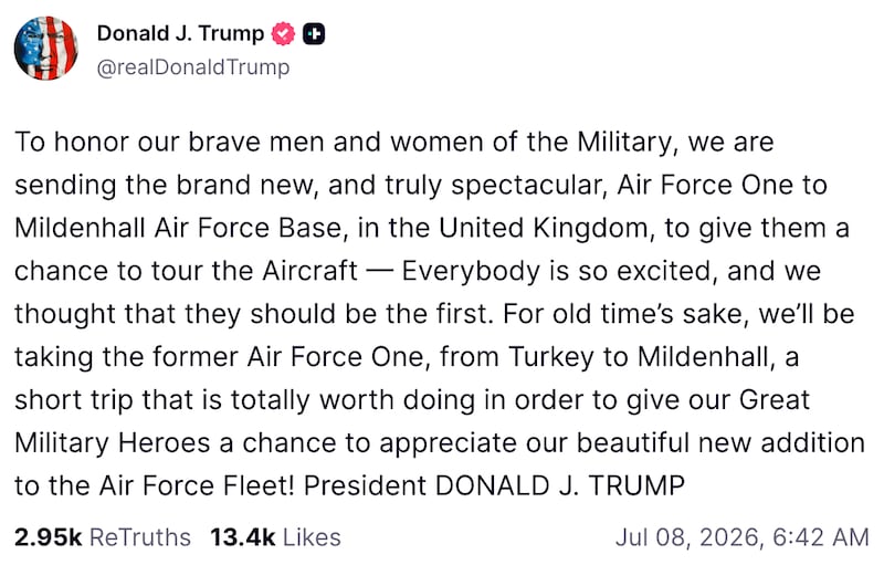 Donald Trump on Truth Social