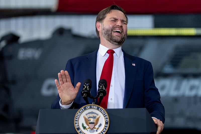 U.S. Vice President JD Vance speaks at ConcordPadgett Regional Airport on September 24, 2025 in Concord, North Carolina. Vance spoke about tax cuts and support for law enforcement.