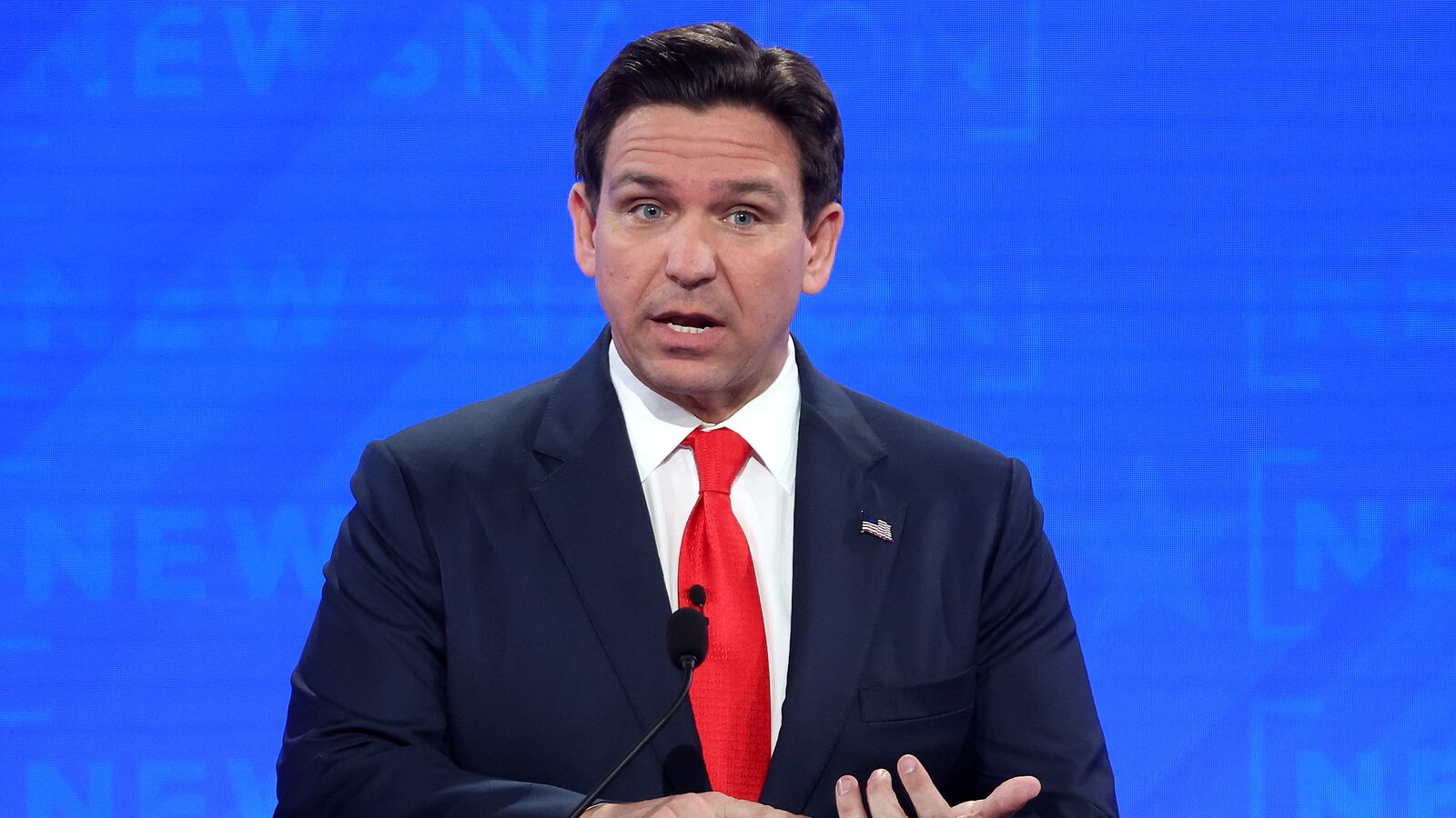DeSantis at the Republican Presidential Primary Debate.