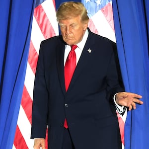 U.S. President Donald Trump arrives to speak at a campaign rally with Oklahoma Republican gubernatorial candidate Mike Mazzei at the Choctaw Event Center on October 01, 2026 in Durant, Oklahoma. President Trump is kicking off a 32-day campaign blitz ahead of the midterm elections. Mazzei is running against Democratic nominee Cyndi Munson.