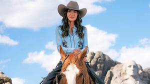 Secretary of Homeland Security Kristi Noem rides a horse while filming an ad at Mount Rushmore National Memorial in South Dakota, Oct. 2, 2025. (DHS photo by Tia Dufour)