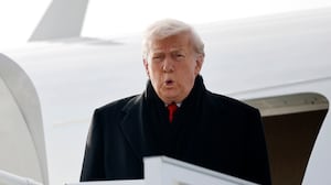 U.S. President Donald Trump disembarks Air Force One as he arrives at Zurich Airport before attending the World Economic Forum (WEF) in Davos, on January 21, 2026 in Zurich, Switzerland.