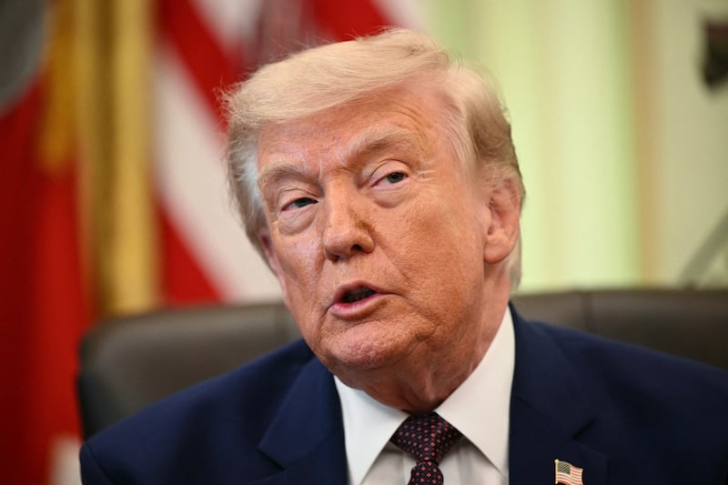 US President Donald Trump speaks to the press in the Oval Office of the White House in Washington, DC, on June 3, 2026. (Photo by Mandel NGAN / AFP via Getty Images)