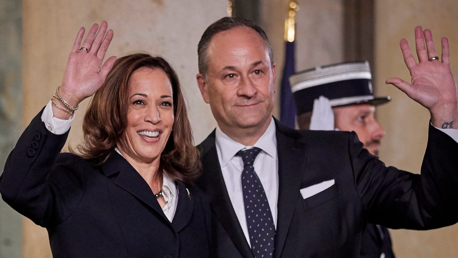 Former US Vice President Kamala Harris and her husband Douglas Emhoff