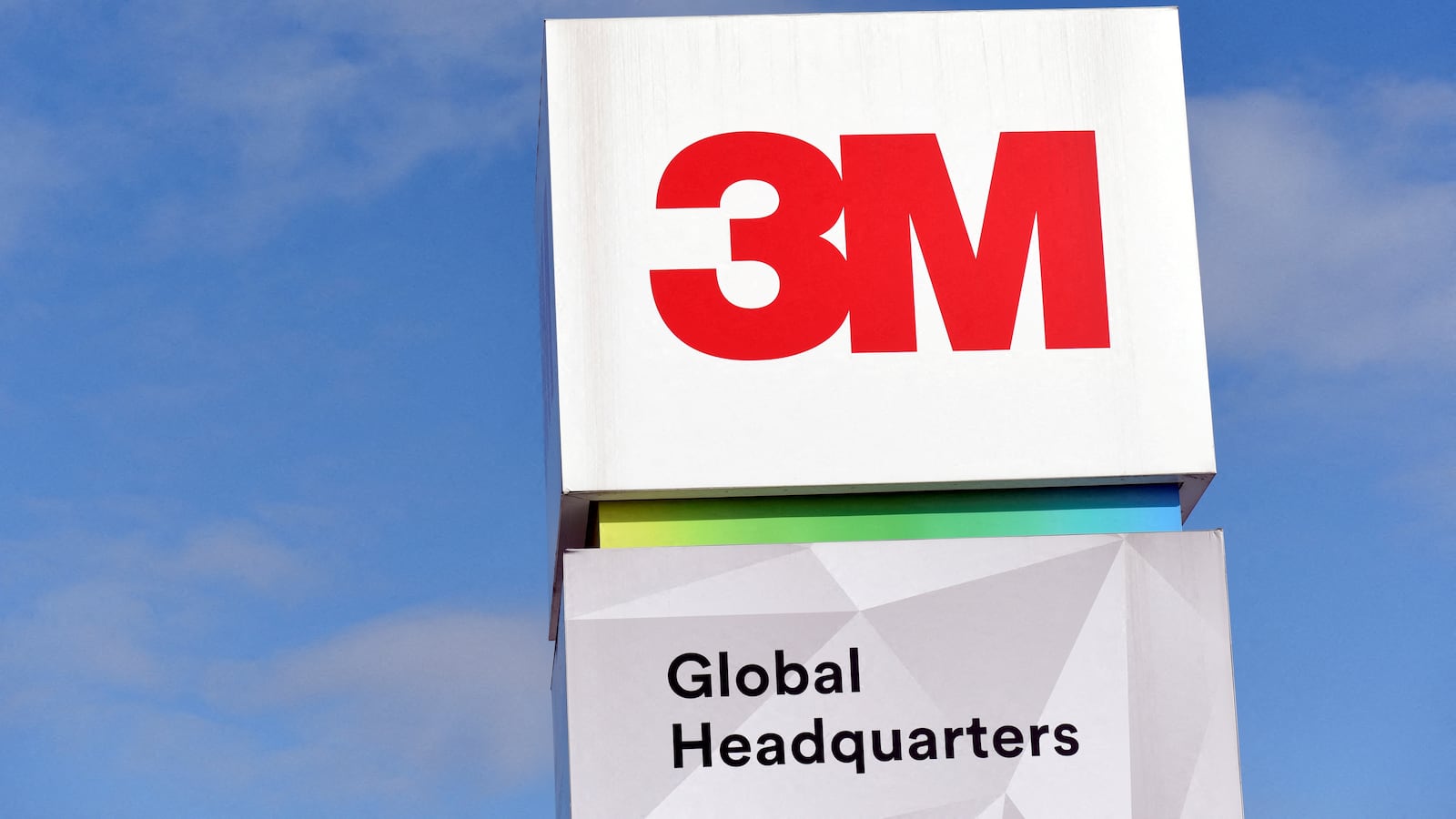The 3M logo is seen at its global headquarters in Maplewood, Minnesota, U.S. on March 4, 2020.