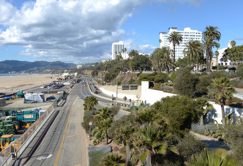Jan 11, 2013; Santa Monica, CA, USA; General view of the Santa Monica state beach and Pacific Coast Highway and Ocean Avenue before the NBA game between the Oklahoma City Thunder and the Los Angeles Lakers. Mandatory Credit: Kirby Lee/USA TODAY Sports