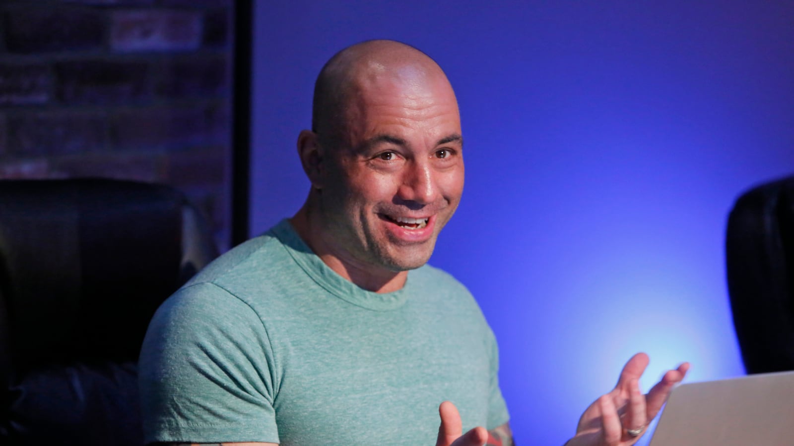 Joe Rogan in his podcast studio.