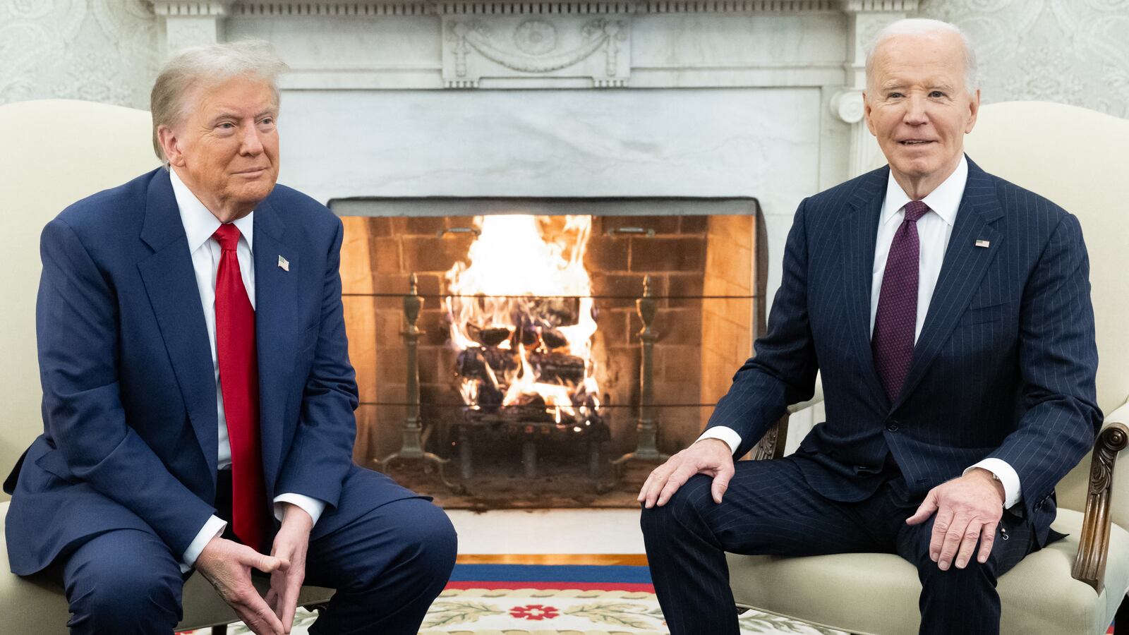 Biden and Trump meet in the Oval Office.