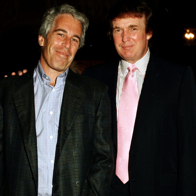 Jeffrey Epstein (left) and Donald Trump in 1997.