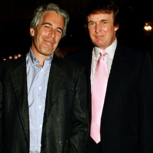 Jeffrey Epstein (left) and Donald Trump in 1997.