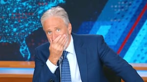 The Daily Show, Jon Stewart left speechless by Trump's AI Jesus post.
