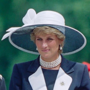 BERGEN - HOHNE,  GERMANY -  JULY 22:  Diana, Princess of Wales presents new colours to the Light Dragoon Guards Regiment in Bergen-Hohne, Germany, on July 22 1995.