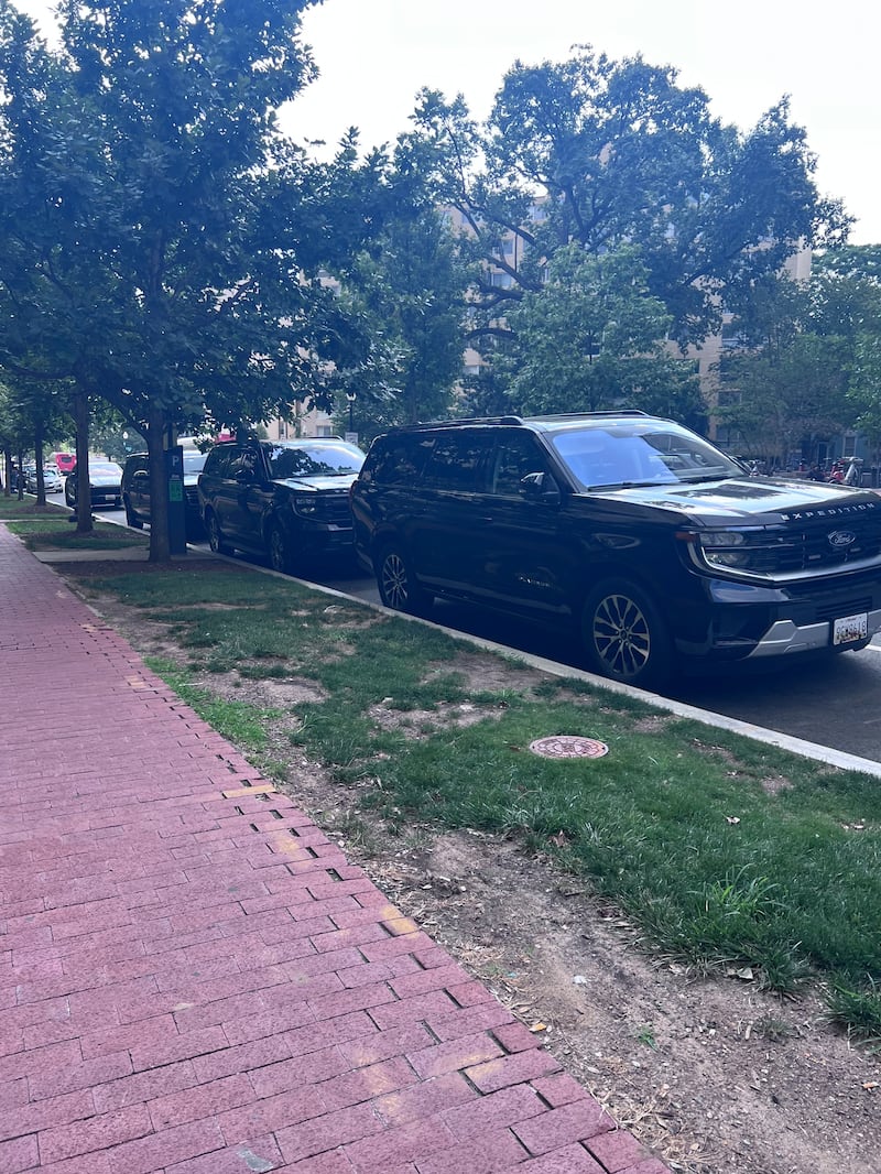 The Daily Beast observed security detail parked outside the DC hospital Mitch McConnell was admitted to in June.