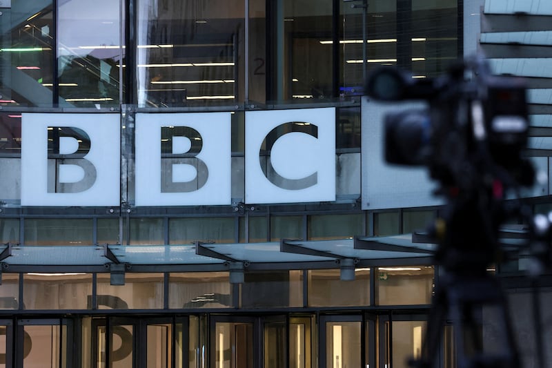 The BBC logo outside the BBC Broadcasting House in London, Britain, November 10, 2025.