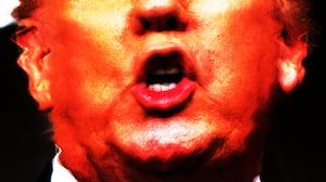 Distorted close up of Donald Trump's mouth