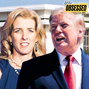 A photo illustration of Rory Kennedy and Donald Trump and the Kennedy Center.