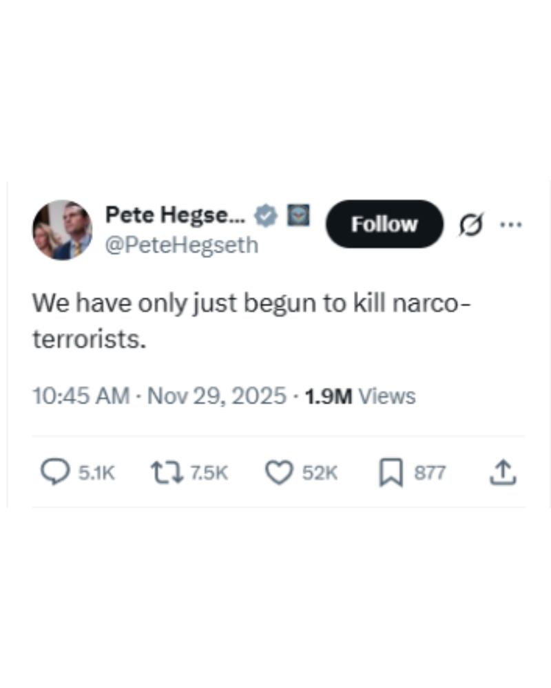 Defense Secretary Pete Hegseth on X.
