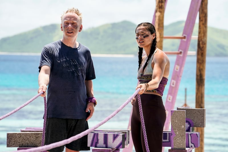 Mike White and Natalia Azoqa on the second episode of SURVIVOR: David vs. Goliath 2018