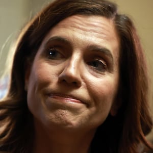 WASHINGTON, DC - OCTOBER 11: U.S. Rep. Nancy Mace (R-SC) speaks to reporters after the House Republicans nominated House Majority Leader Steve Scalise (R-LA) to be their candidate for Speaker of the House, at the U.S. Capitol on October 11, 2023 in Washington, DC. Despite winning a majority of Republican support to run for Speaker, members of his party have changed their support putting Scalise's run for Speaker on uncertain terms. The full House of Representatives is expected to vote on the next Speaker of the House shortly after McCarthy was voted out of his leadership position last week. (Photo by Joe Raedle/Getty Images)