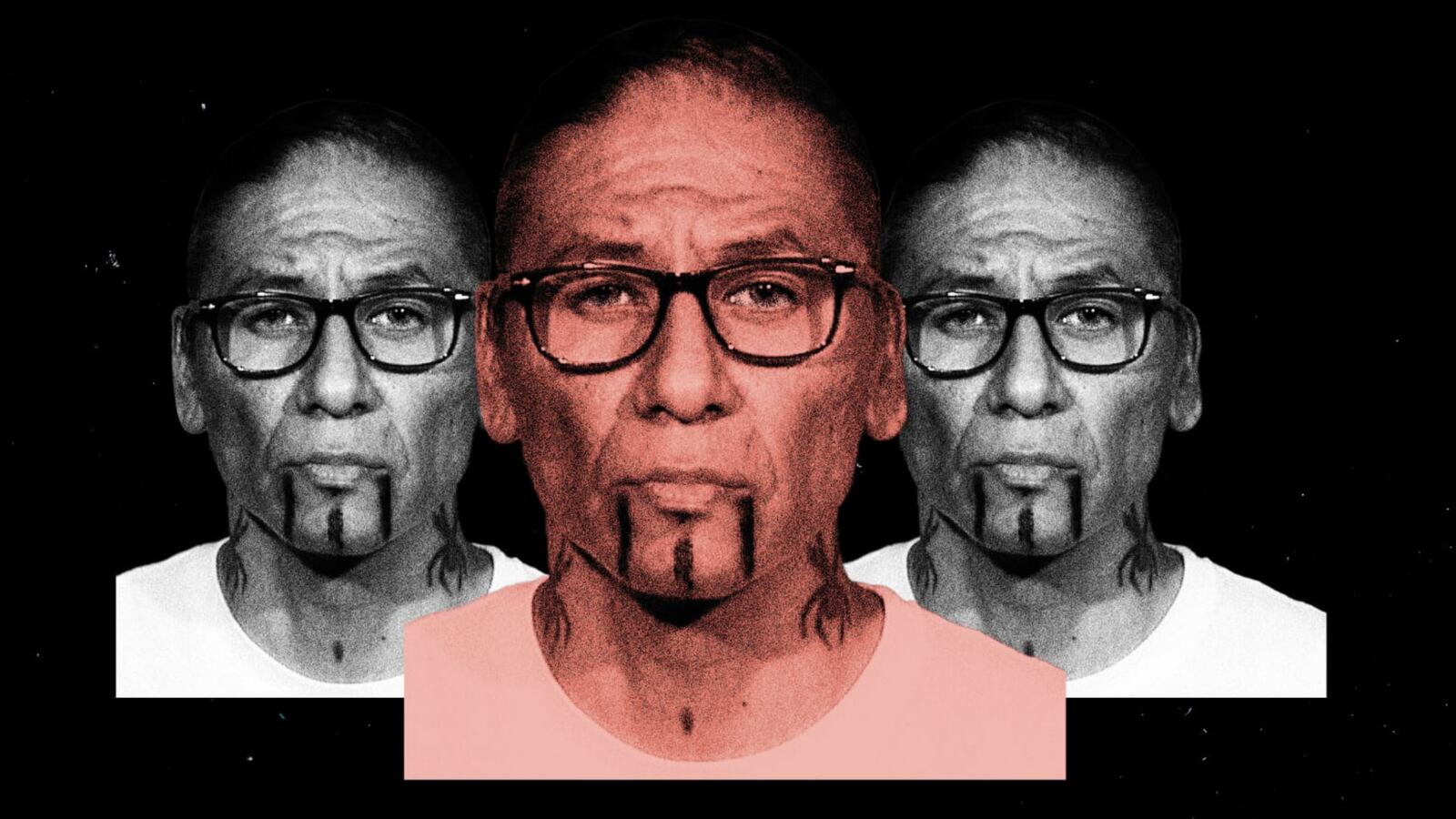 A photo illustration of former actor and suspect Nathan Chasing Horse.