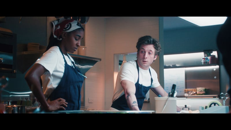 Ayo Edebiri as Sydney Adamu, Jeremy Allen White as Carmen "Carmy" Berzatto
