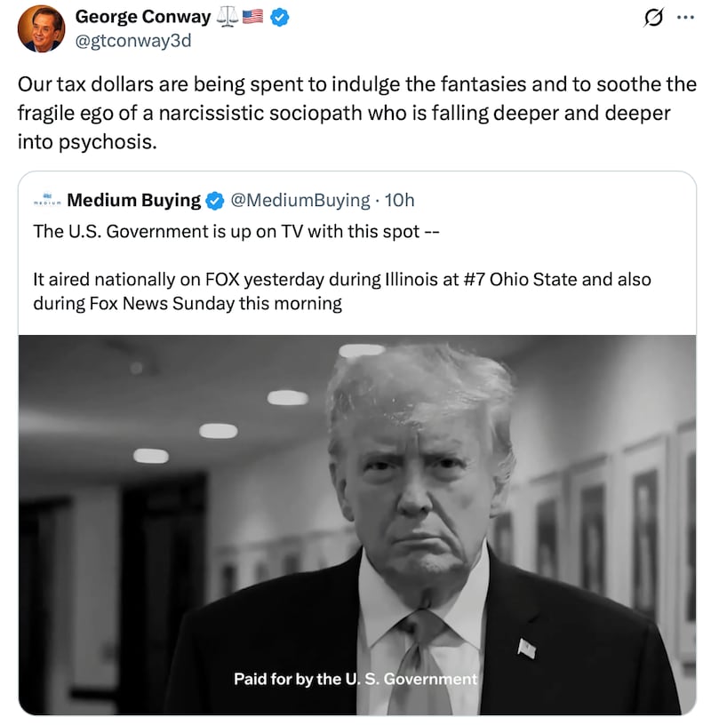 George Conway slams Donald Trump on X.