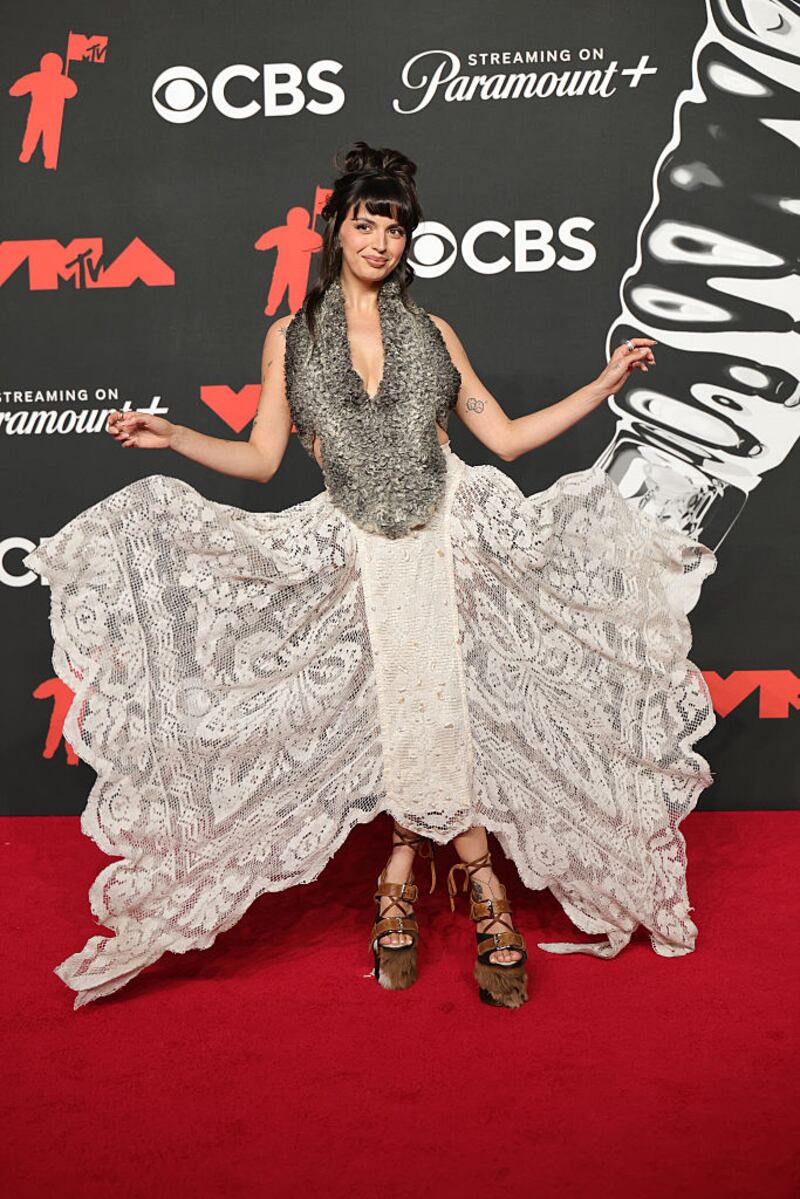 ELMONT, NEW YORK - SEPTEMBER 07: Rebecca Black attends the 2025 MTV Video Music Awards at UBS Arena on September 07, 2025 in Elmont, New York. (Photo by Dia Dipasupil/FilmMagic)
