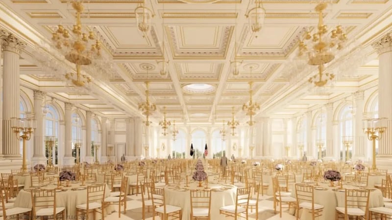 The inside of the tacky gilded pavilion was not spared, being described as "gaudy."