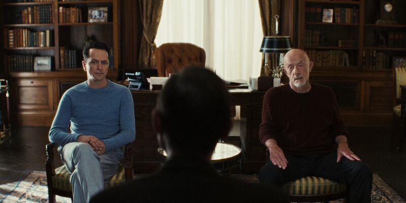 (L-R) Matthew Rhys as Nile Jarvis and Jonathan Banks as Martin Jarvis in The Beast In Me.
