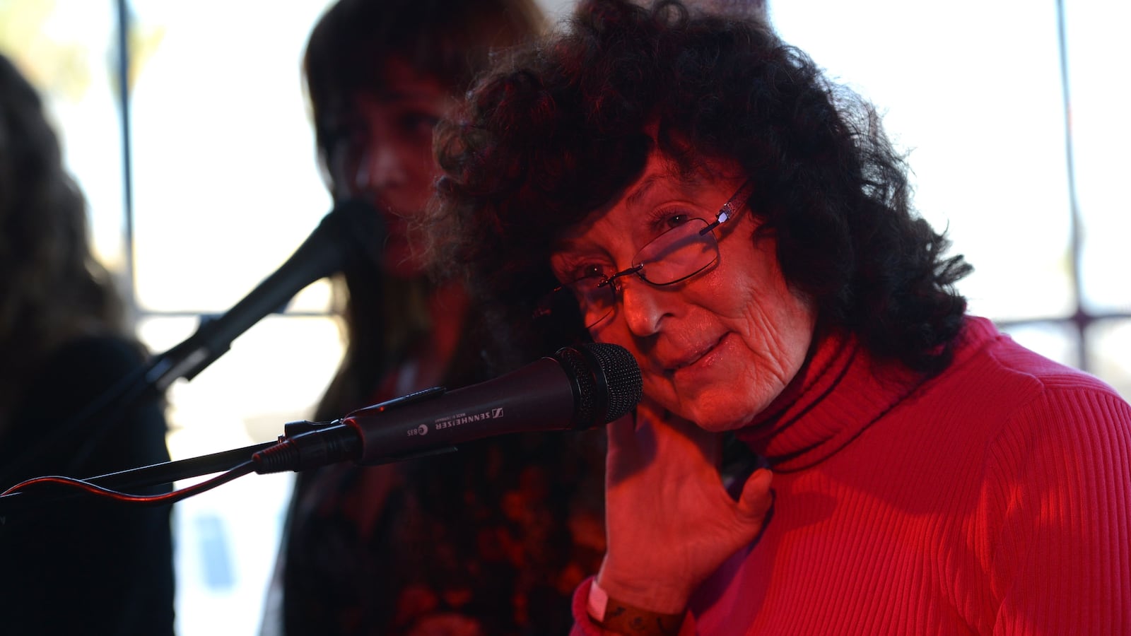 Psychedelic folk singer Linda Perhacs performs live onstage at day 2 of the Way Over Yonder Festival at the Santa Monica Pier on September 27, 2014 in Santa Monica, California.