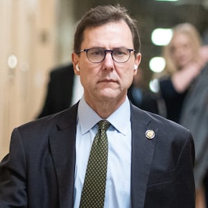 UNITED STATES - MARCH 4: Rep. Thomas Kean Jr., R-N.Y., arrives for the House Republican Conference caucus meeting in the U.S. Capitol on Wednesday, March 4, 2026. (Bill Clark/CQ-Roll Call, Inc via Getty Images)
