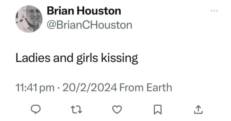 Screenshot of Brian Houston's X account.