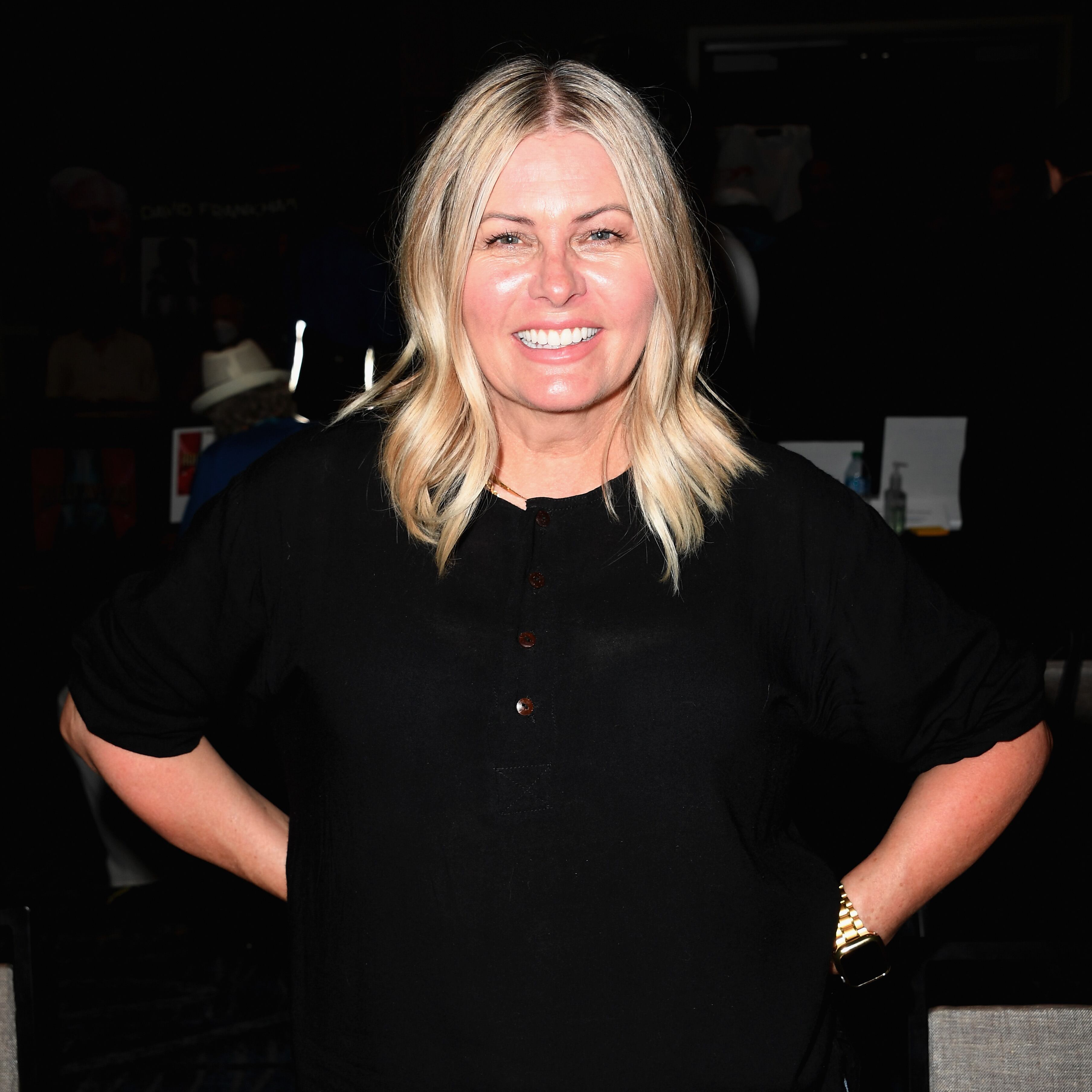 Nicole Eggert attends The Hollywood Show held at Los Angeles Marriott Burbank Airport on April 16, 2022 in Burbank, California.