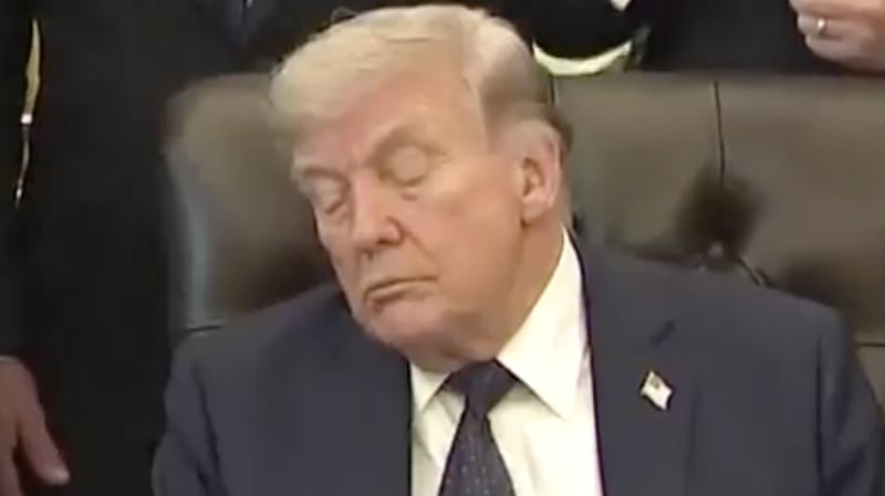 President Trump appears to sleep in the White House.