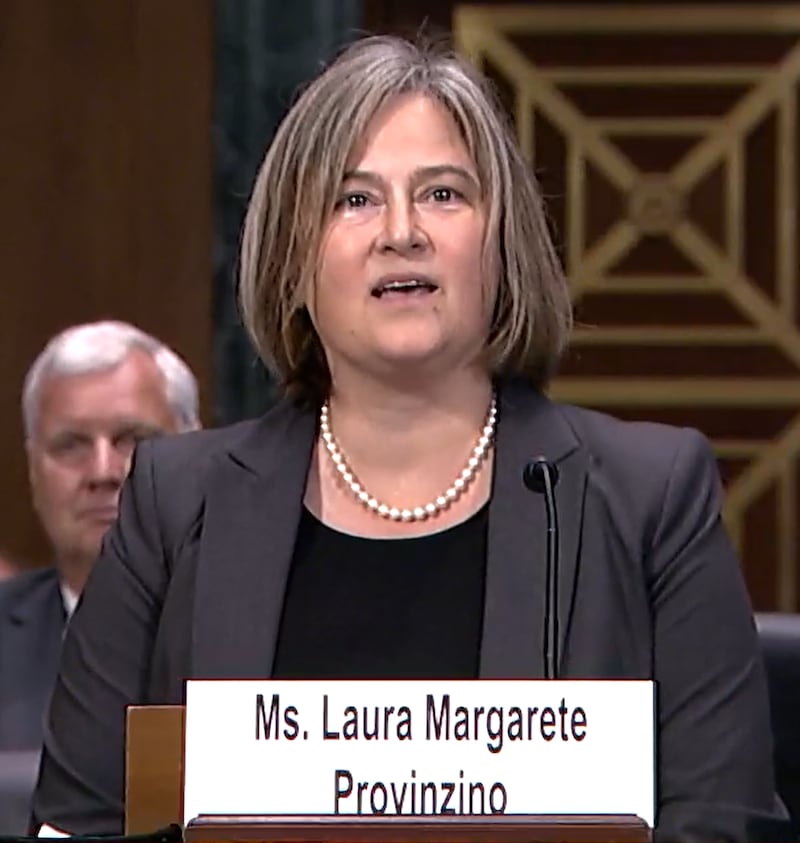 Judge Laura Provinzino at her United States Senate Judiciary Committee hearing on July 10, 2024.