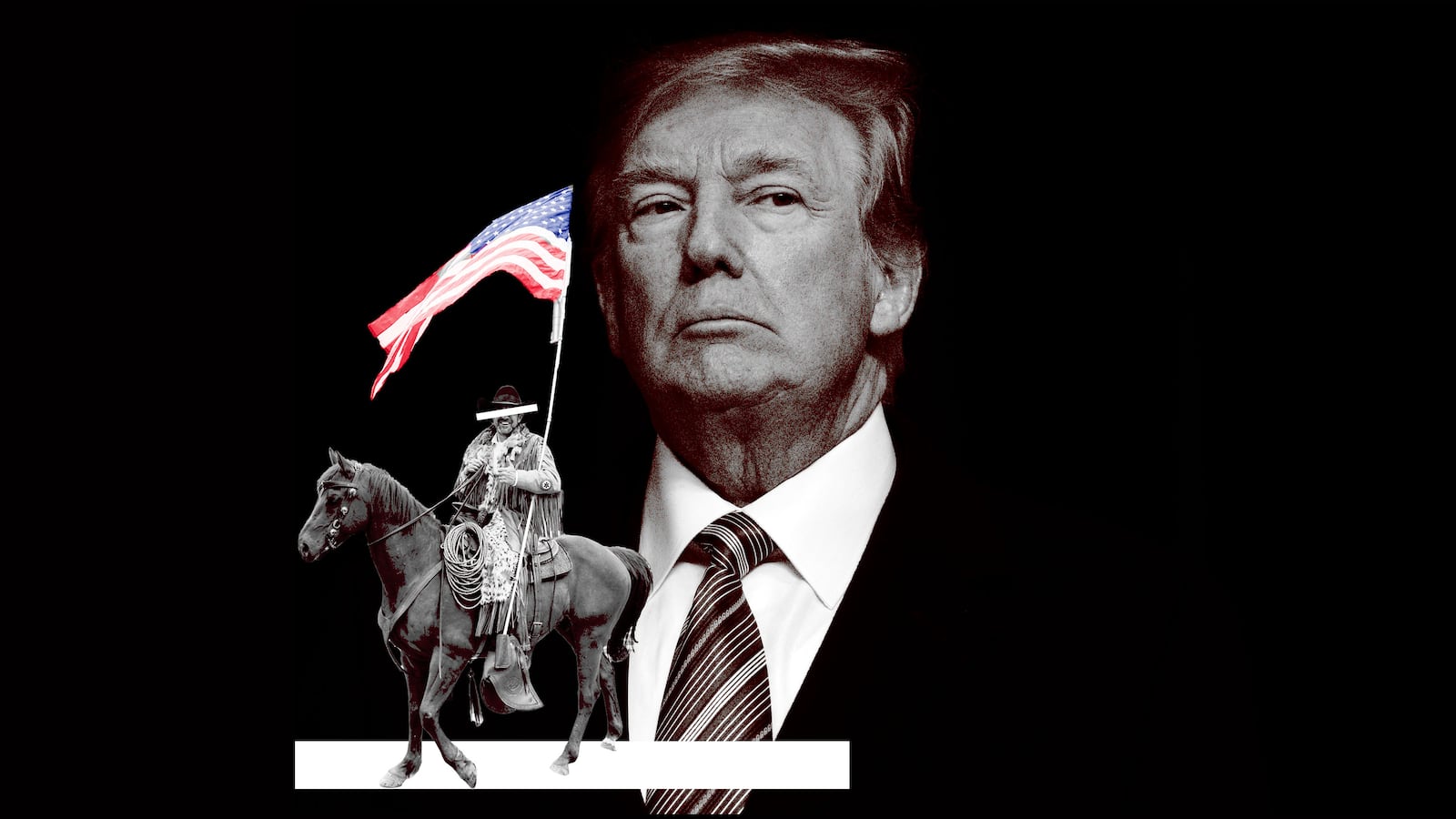 A photo illustration showing Couy Griffin and Donald Trump