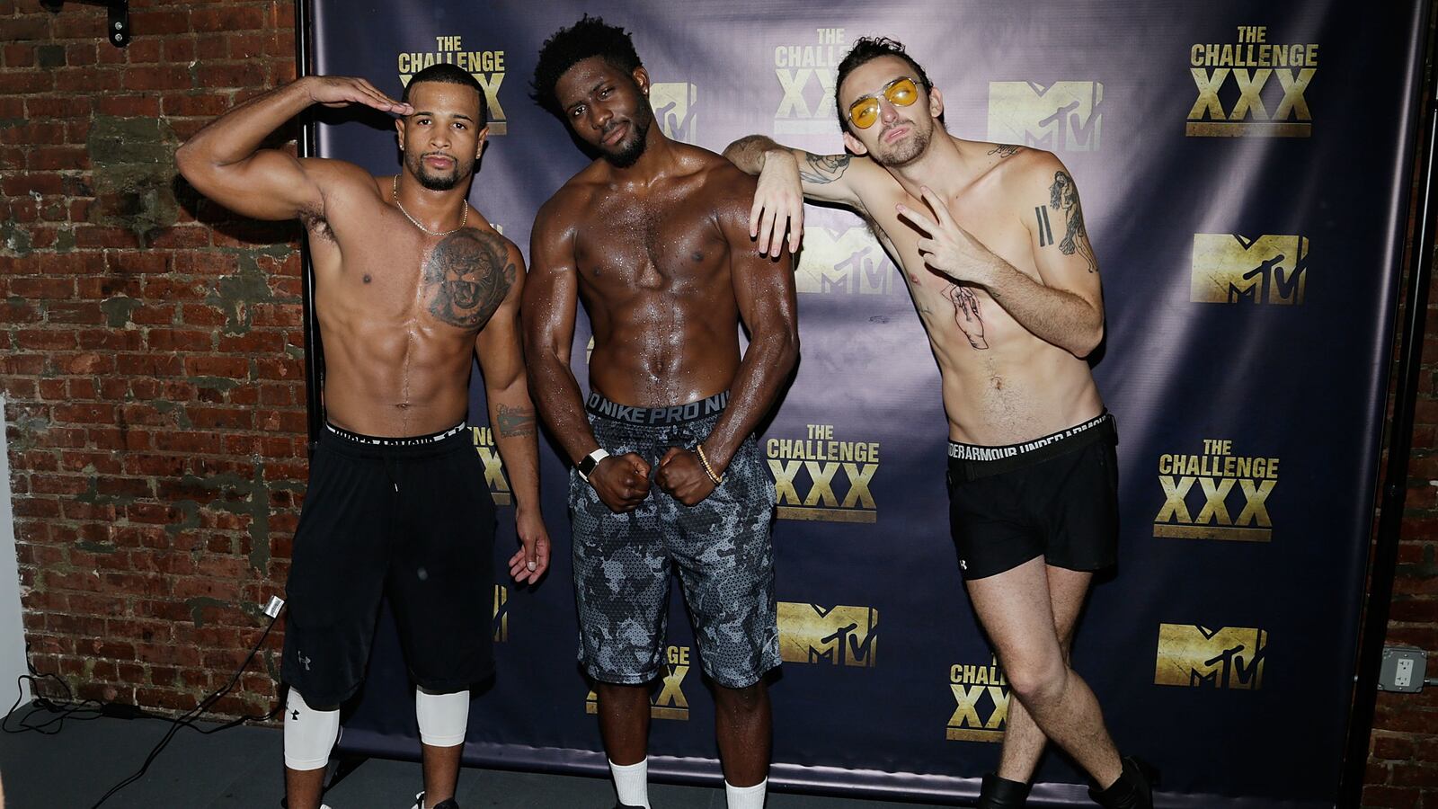 Nelson Thomas, Derrick Henry and Chris "Ammo" Hall attend The Challenge XXX: Ultimate Fan Experience in 2017