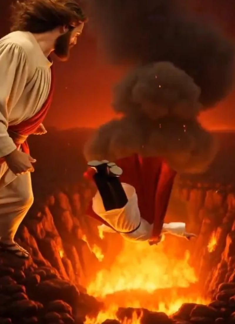 Iran posted a meme of Trump being dispatched to hell.