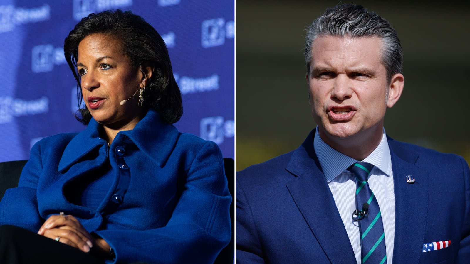 Susan Rice and Pete Hegseth