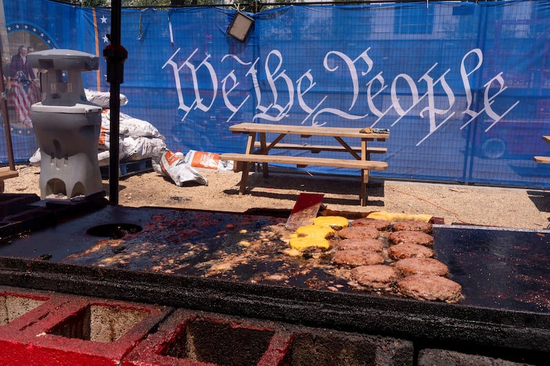 A burger grill at the Great American State Fair in Washington DC.