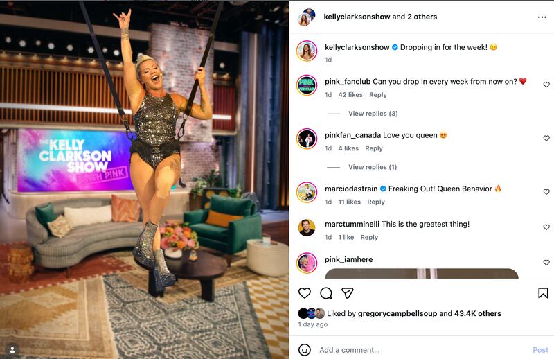 A screenshot from Instagram